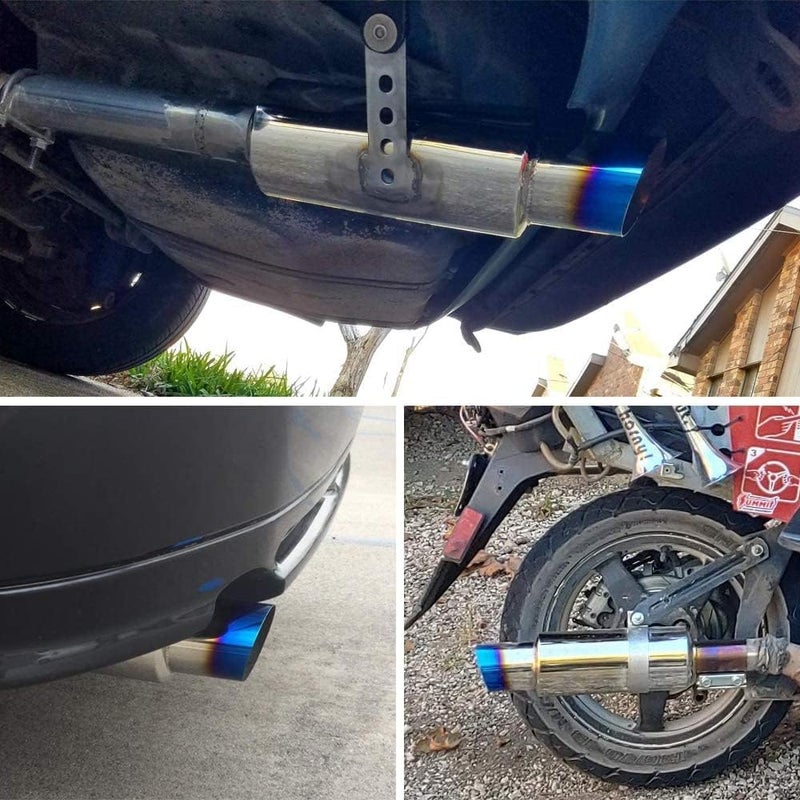 ESPEEDER N1 3'' Burnt Tip Car Exhaust Muffler 2'' Inlet Universal 14.8'' Length Tail Muffler Tip Pipe Fit - Image 5