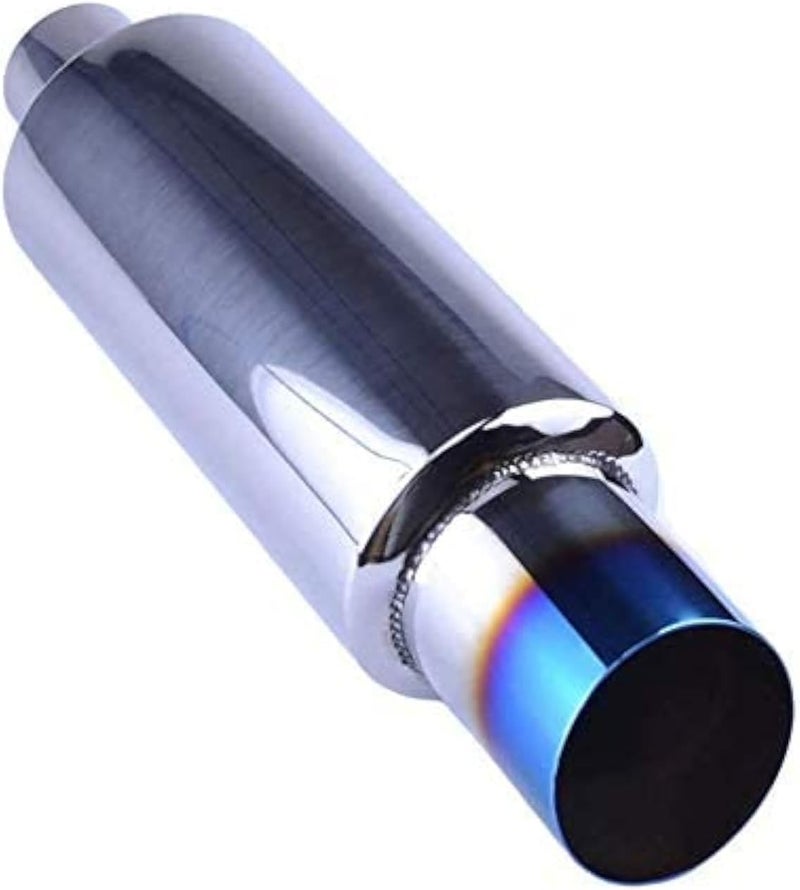 ESPEEDER N1 3'' Burnt Tip Car Exhaust Muffler 2'' Inlet Universal 14.8'' Length Tail Muffler Tip Pipe Fit - Image 1