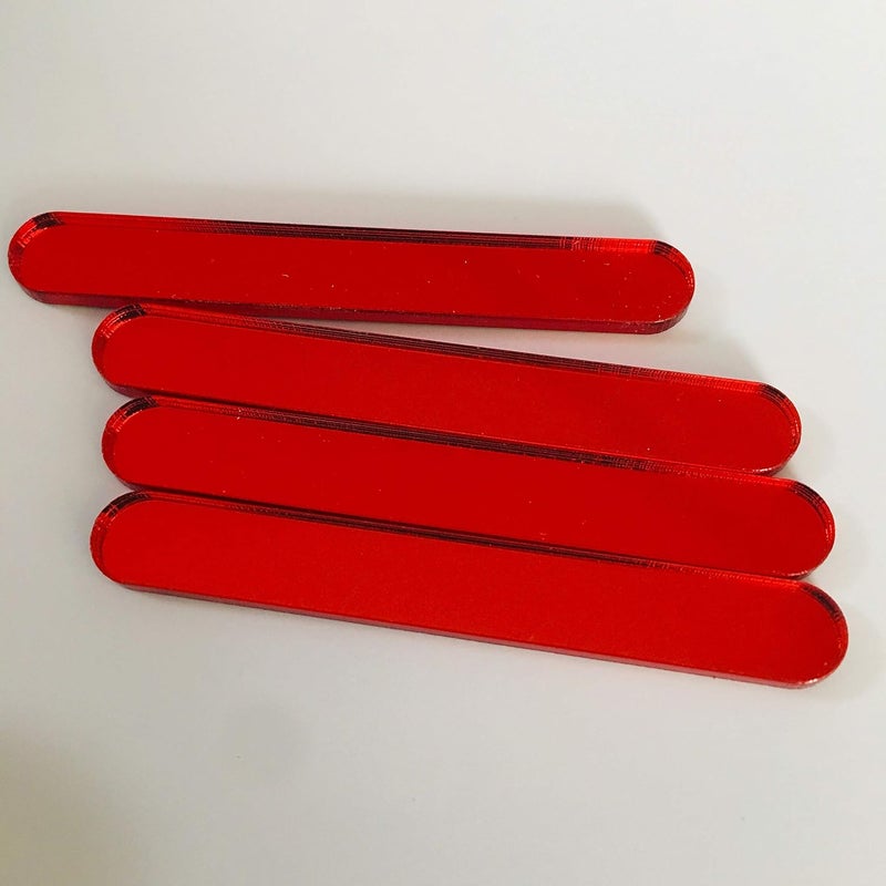 CHENRUI 30 Pcs Mini Acrylic Cakesicle Popsicle Sticks for Ice Creamsicle Candy Apple (Red Mirror) - Image 3