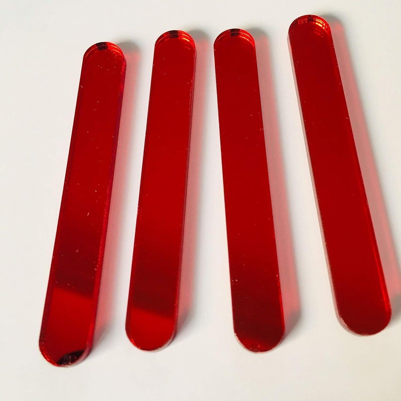 CHENRUI 30 Pcs Mini Acrylic Cakesicle Popsicle Sticks for Ice Creamsicle Candy Apple (Red Mirror) - Image 2