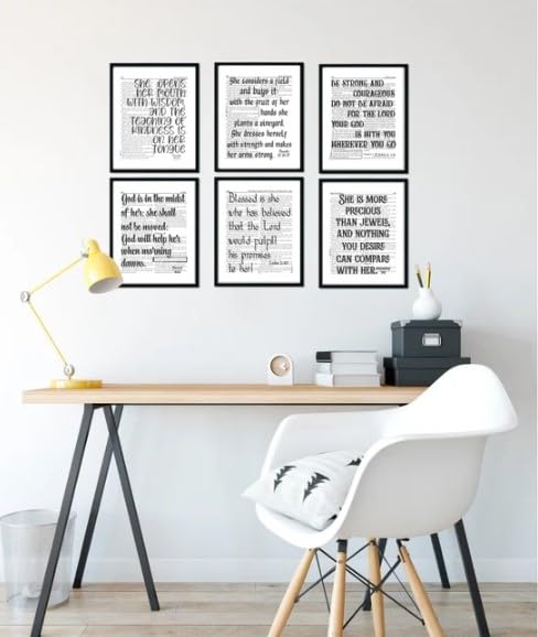 ArtCantHurtU Spiritual Room Decor. Jeremiah 29:11 Proverbs 3:5 Joshua 1:9 Philippians 4:13 Romans 8:28 Isaiah 41:13 - Bible Verses Wall Art Prints - Set of 6 (8x10) Biblical Quotes - Christian Faith Gifts Decor  - Image 4