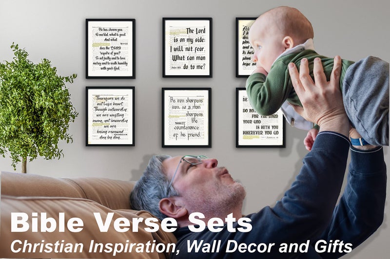 ArtCantHurtU Spiritual Room Decor. Jeremiah 29:11 Proverbs 3:5 Joshua 1:9 Philippians 4:13 Romans 8:28 Isaiah 41:13 - Bible Verses Wall Art Prints - Set of 6 (8x10) Biblical Quotes - Christian Faith Gifts Decor  - Image 5