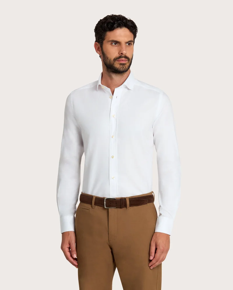كاميتشسما Permanent Royal Oxford White Extra Slim Fitted Shirt