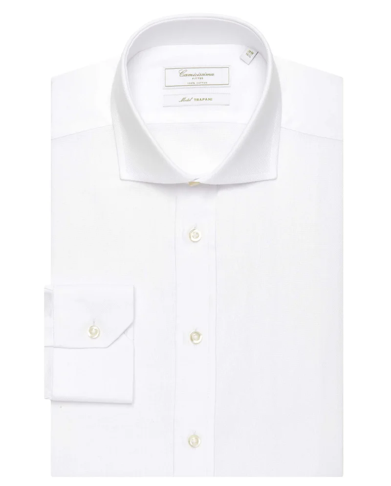 كاميتشسما Permanent Royal Oxford White Extra Slim Fitted Shirt