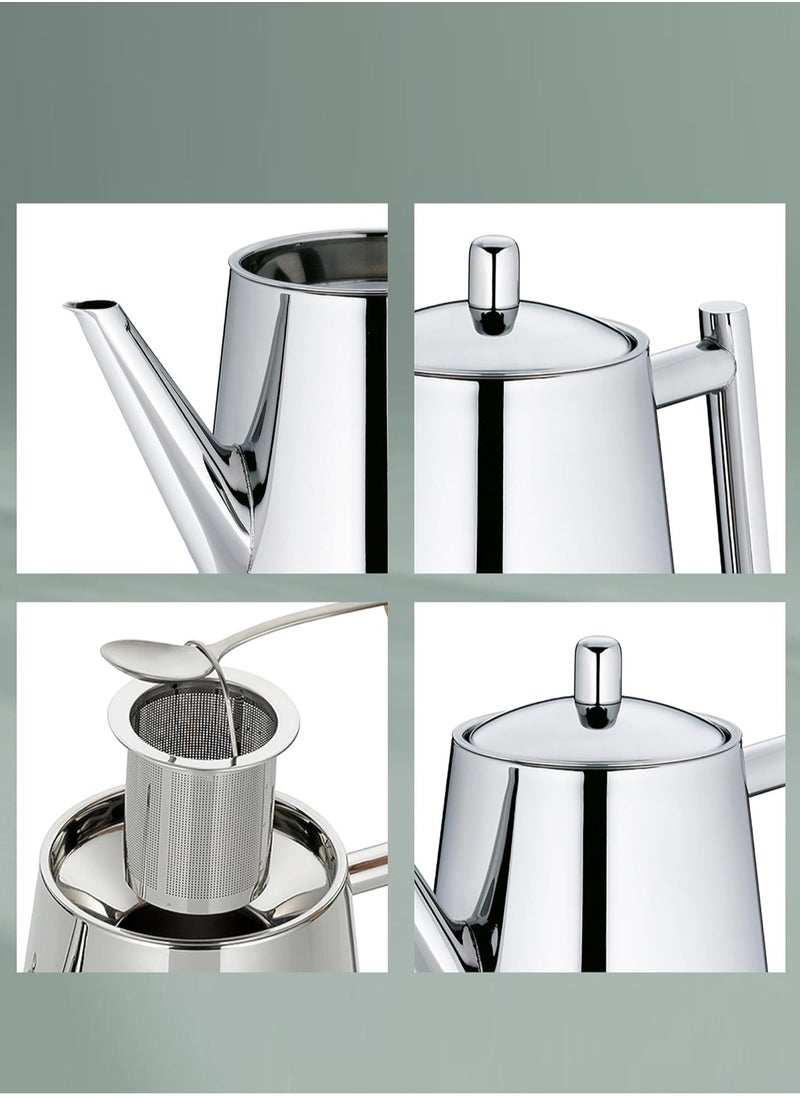 LOOPITYS - 1500ml stainless steel teapot with a filter can be used to make flower tea or coffee - Image 1