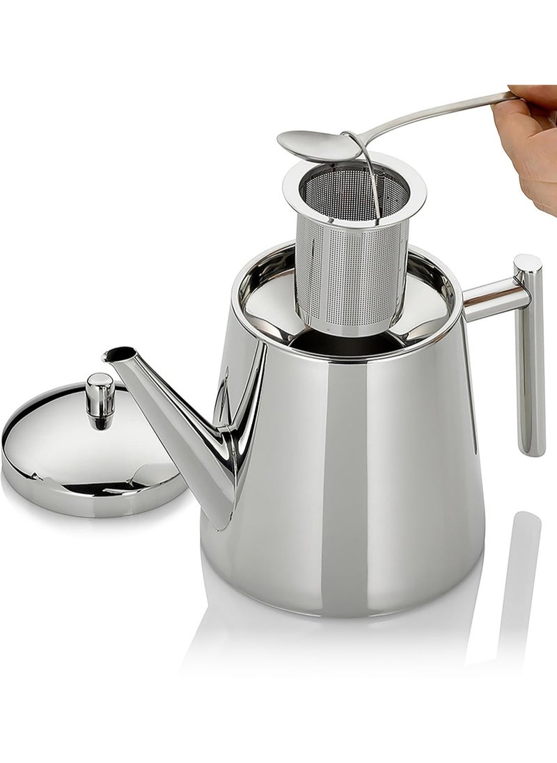LOOPITYS - 1500ml stainless steel teapot with a filter can be used to make flower tea or coffee - Image 1