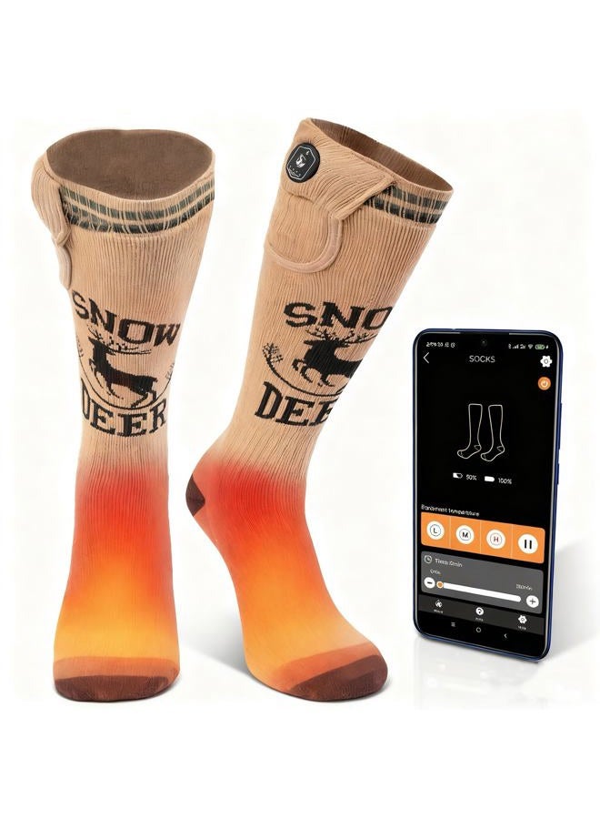 SNOW DEER Heated Socks, APP Controlled Rechargeable Socks for Men Women,7.4V Battery Socks for Hunting - Image 1