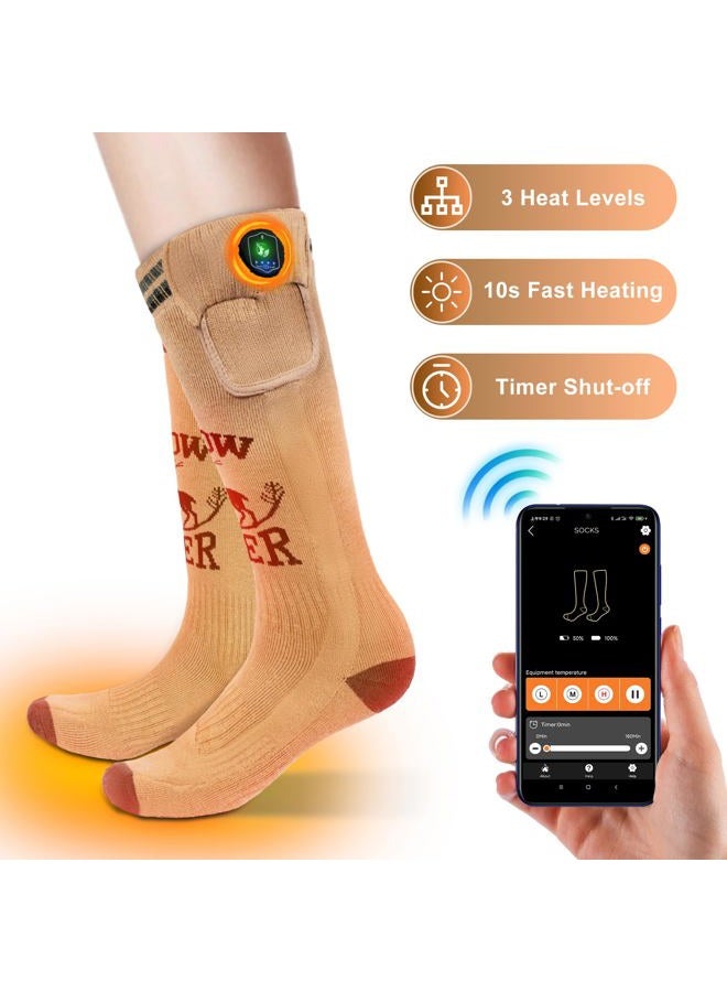 SNOW DEER Heated Socks, APP Controlled Rechargeable Socks for Men Women,7.4V Battery Socks for Hunting - Image 2