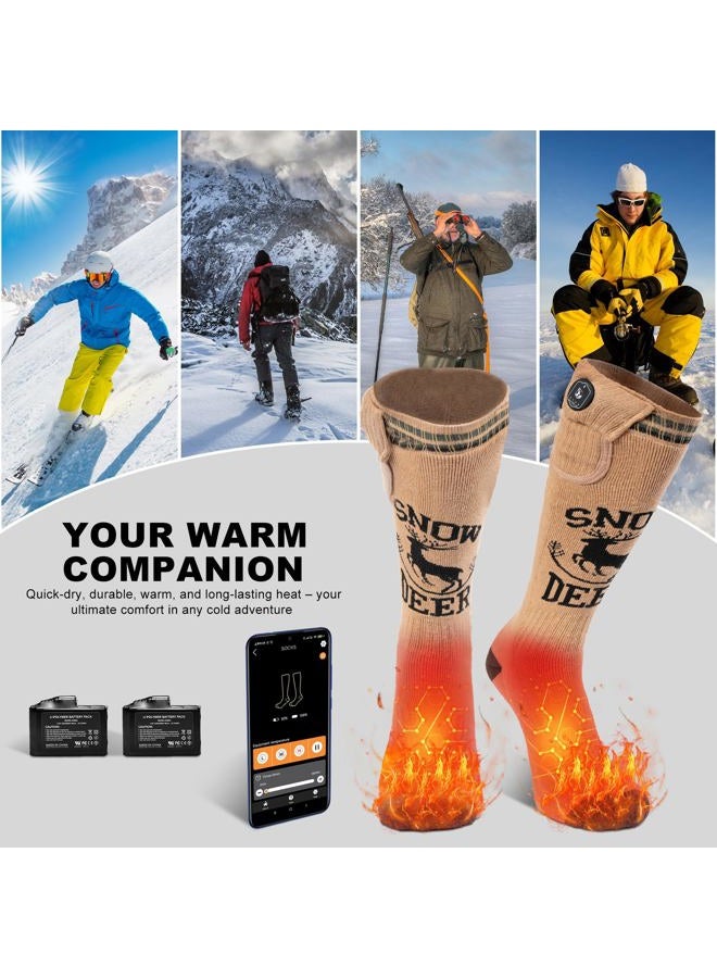 SNOW DEER Heated Socks, APP Controlled Rechargeable Socks for Men Women,7.4V Battery Socks for Hunting - Image 4