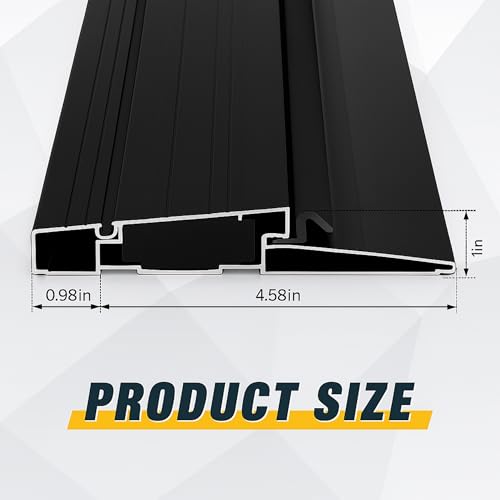 Blulu 36 Aluminum Exterior Door Threshold 5 58 Outdoor Swing Threshold Heavy Duty Adjustable Aluminum Door Sill Pan for Weatherproof Easy Install for ResidentialCommercial Use Black 1 Pcs - Image 3