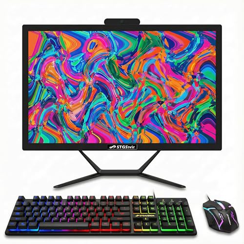 STGSivir All in One Desktop Computer, 21.5'' FHD Display, Intel Core i5 up to 3.6GHz, 16G Memory, 512G SSD, WiFi 5, Bluetooth, Webcam, Windows 11 Home - Image 1