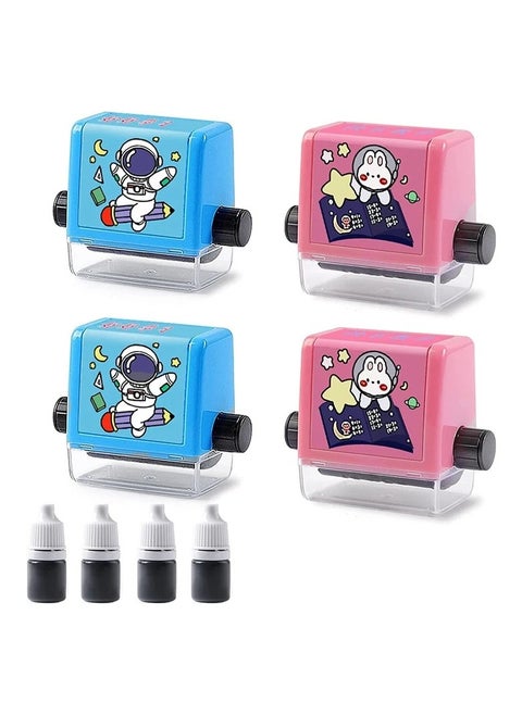 Math Roller Stamp Teacher Stamps Stamps 4PCS Roller Digital Teaching Stamp Addition Subtraction Multiplication And Division