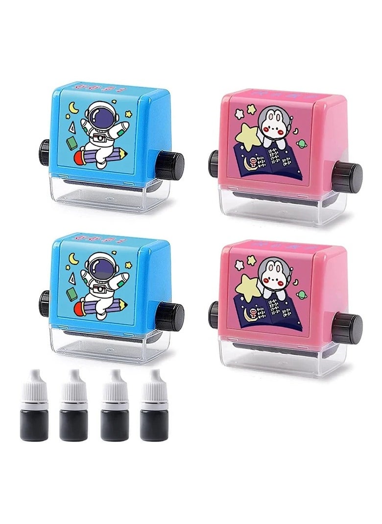 Math Roller Stamp Teacher Stamps Stamps 4PCS Roller Digital Teaching Stamp Addition Subtraction Multiplication And Division
