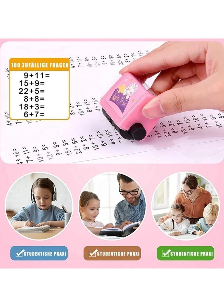 Math Roller Stamp Teacher Stamps Stamps 4PCS Roller Digital Teaching Stamp Addition Subtraction Multiplication And Division