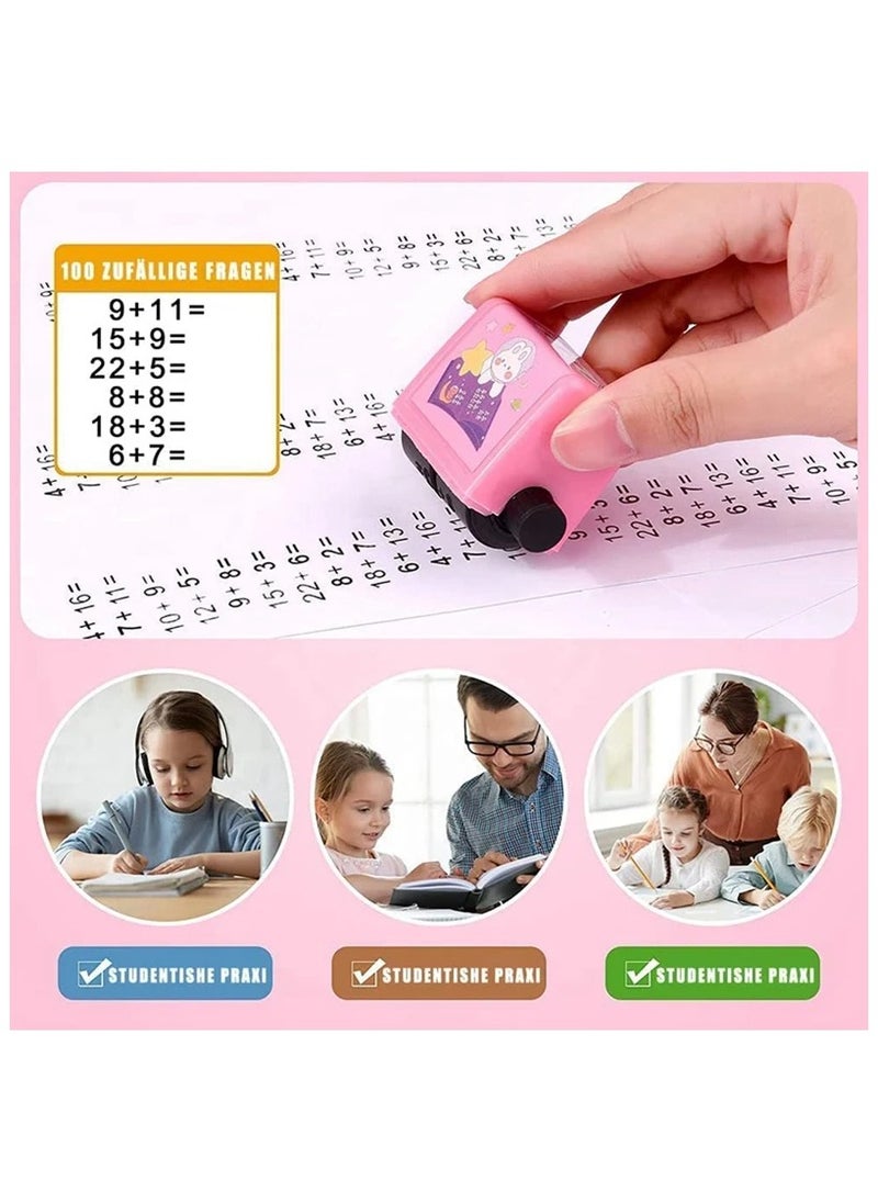 Math Roller Stamp Teacher Stamps Stamps 4PCS Roller Digital Teaching Stamp Addition Subtraction Multiplication And Division