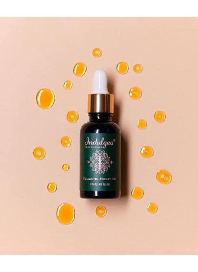 Indulgeo ESSENTIALS Volcanic Night Oil (30 mL) Acne and Pimple Treatment for Oily skin | Oil Balancing Pimple Spot Treatment For Men and Women Prevent Sun Damage And Tanning | Tamanu Oil | Ayush Certified100% Organic  - Image 5