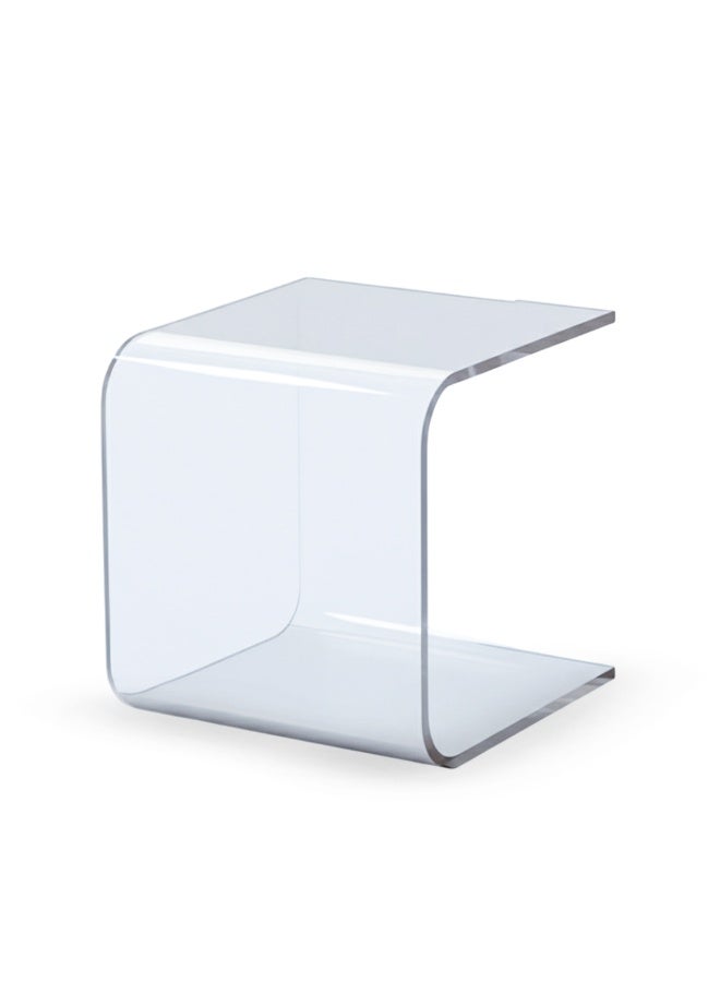 "سمارت بوينتس  " طاولة جانبية أكريليك – طاولة شفافة لغرفة النوم أو المعيشة أو المكتب – تصميم عصري بشكل حرف U – ‎29×42×42 سم - Image 1
