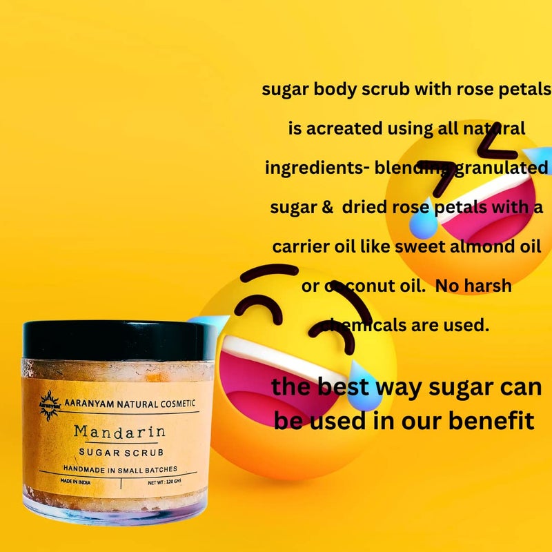 Aaranyam - Madrin Body Sugar Scrub for Men & Women Natural Ten & Dust Removal Body 120 g - Age Revitalizing | With Vitamin E - Image 2