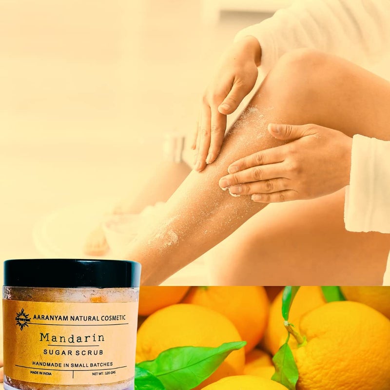 Aaranyam - Madrin Body Sugar Scrub for Men & Women Natural Ten & Dust Removal Body 120 g - Age Revitalizing | With Vitamin E - Image 4