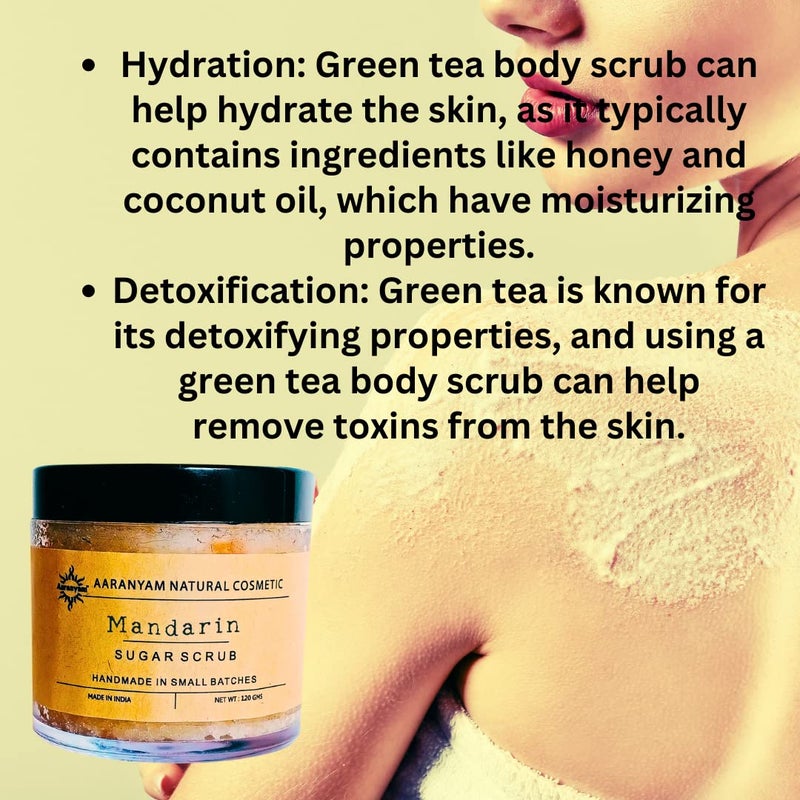 Aaranyam - Madrin Body Sugar Scrub for Men & Women Natural Ten & Dust Removal Body 120 g - Age Revitalizing | With Vitamin E - Image 5