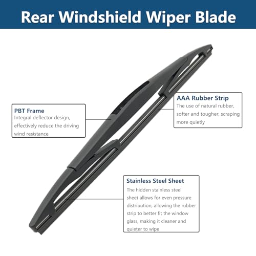 DUILEO Rear Windshield Wipers Blade Arm Set for Honda CR-V 2017-2023 / for Jeep Wrangler 2018-2023/ for Nissan Murano Cube 2009-2014 / for Acura RDX 2019-2023 - Image 4