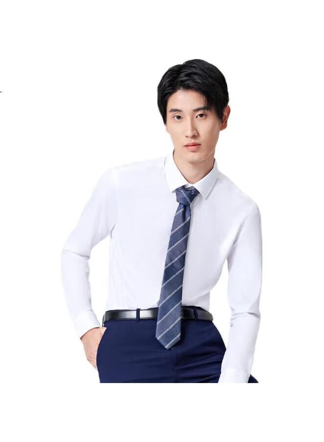 JD.com Men'S Solid Color Business Formal Shirt 200 Thread Count Long Staple Cotton Outerwear Men'S White Shirt Long Sleeve Shirt Grey 43 - Image 1