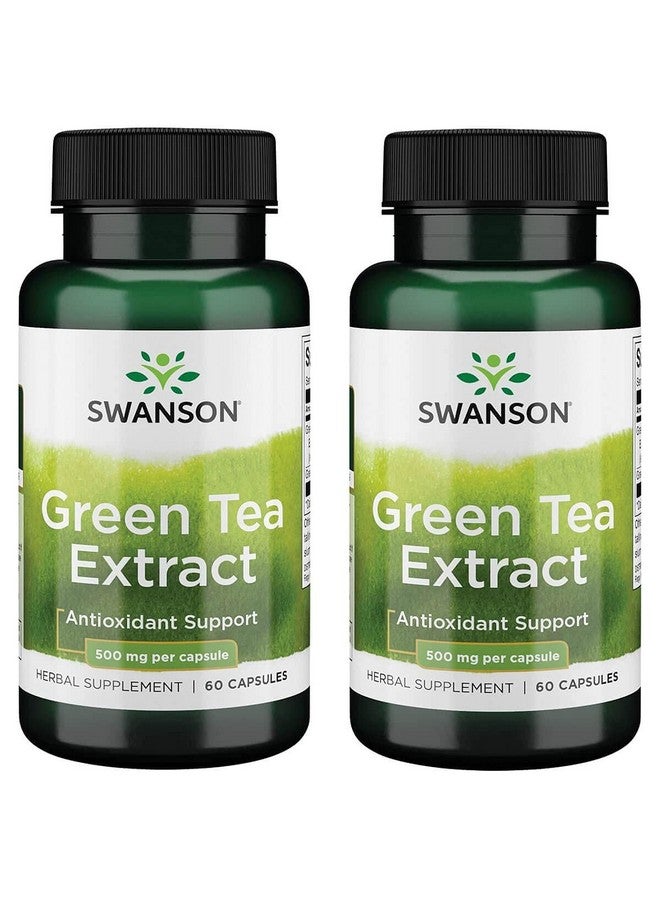SWANSON Green Tea Extract 500 Milligrams 60 Capsules (2 Pack) - Image 1