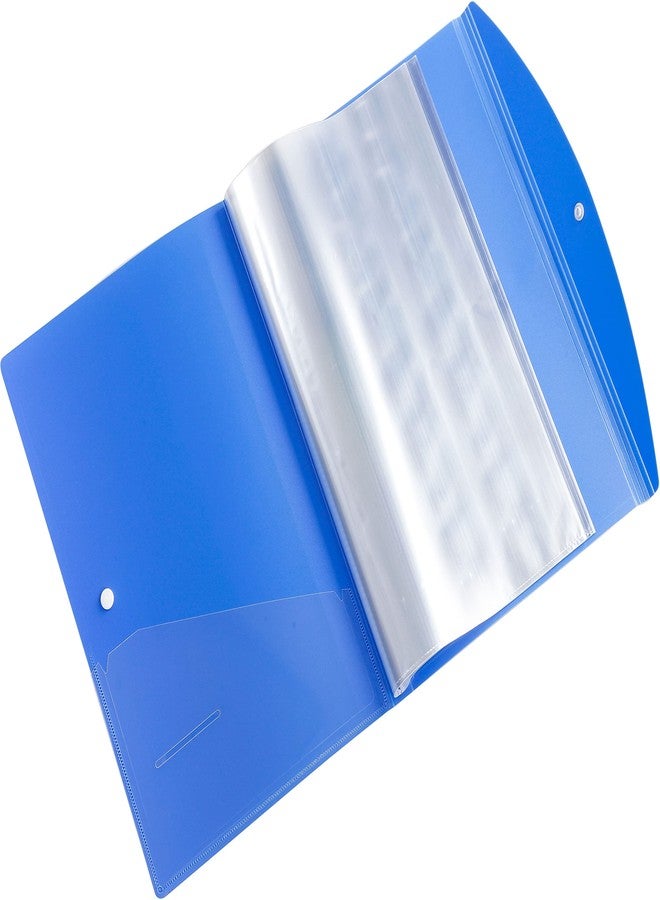 Worldone FC (Foolscap Size) | Multi-Utility Document Folder | 40 Top-Loading Sleeves | Snap Button Closure | Durable 0.75mm Virgin PP Sheet | Ideal for Office, School & College | Blue (Pack of 2) - Image 5