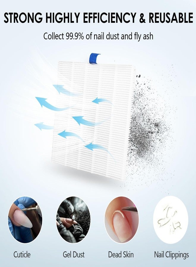 BLUETOP 2PACK Reusable Nail Dust Collector Filter, Replacement Filters Compatible with Nail Duster Collector, Powerful Nail Vacuum Nail Filters, Nail Dust Extractor Replacement, Easy to Clean 5.51x5.31inch - Image 3