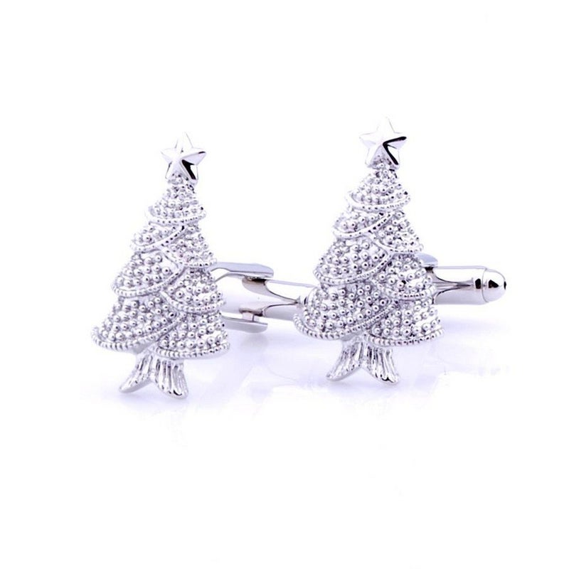 Salutto Men's Christmas Cufflinks Santa Christmas Stockings Cuff Links with Gift Box (Silver)