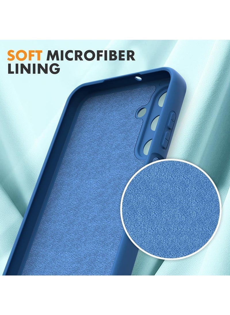 JAJEEK Samsung Galaxy A15 4G/5G Case with 2-Pack Tempered Glass Screen Protectors, Soft Liquid Silicone TPU Shockproof Phone Cover, Anti-Slip Rubber Gel Protective Back Case for A15 6.5-Inch, Slim Fit & Durable, Blue Color - Image 4