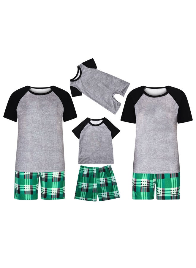 European And American Summer Short-sleeved Homewear Plus Size Short-sleeved T-shirt + Plaid Shorts Homewear Casual Suit