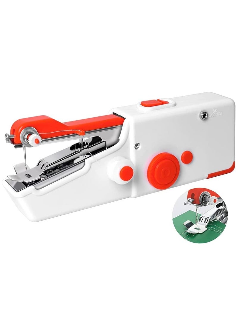 ELTRAZONE Handheld Sewing Machine, Mini Portable Electric Sewing Machine, for Beginners Adult, Easy to Use and Fast Stitch Suitable for Clothes, Fabrics, DIY Home Travel (Red) - Image 1