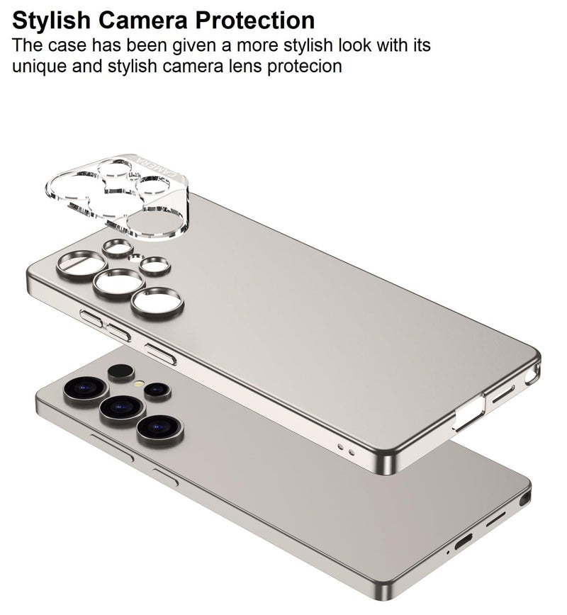 Midkart Matte Case Compatible with Samsung Galaxy S25 Ultra Release 2025 Ultra Thin Hard PC with Glossy Independent Camera Protection Cover, Beige - Image 3