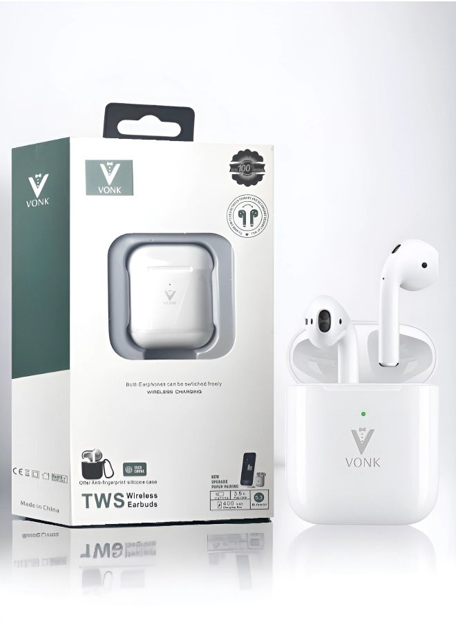 Vonk - Original Bluetooth headset from Vonk, first edition, a wireless Bluetooth headset that supports wireless charging, features clear sound and noise isolation, works on all mobile phones such as iPhone, - Image 1