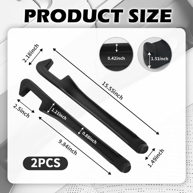 YGDMD 2PCS Car Seat Gap Filler Organizer,3 in 1 Car Seat Side Gap Filler with Hook for Avoiding Dropped Items,Universal No Drop Seats Guard for Filling Gaps 1.37-1.49 Inch Wide (Black) - Image 2