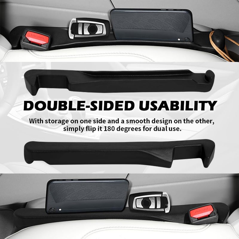 YGDMD 2PCS Car Seat Gap Filler Organizer,3 in 1 Car Seat Side Gap Filler with Hook for Avoiding Dropped Items,Universal No Drop Seats Guard for Filling Gaps 1.37-1.49 Inch Wide (Black) - Image 5