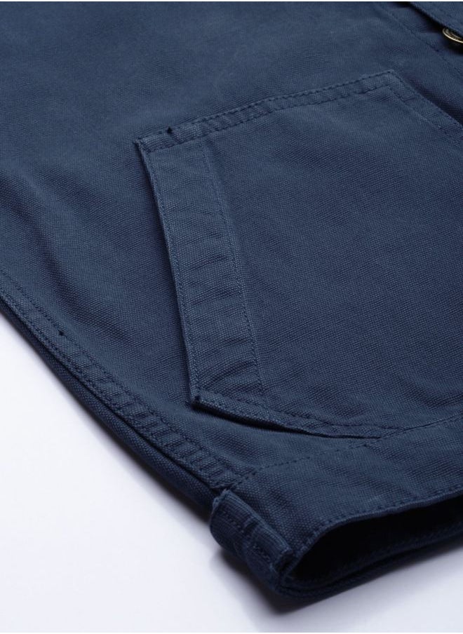 The Indian Garage Co Men Slim Fit Solid Trucker Jacket  - Image 3