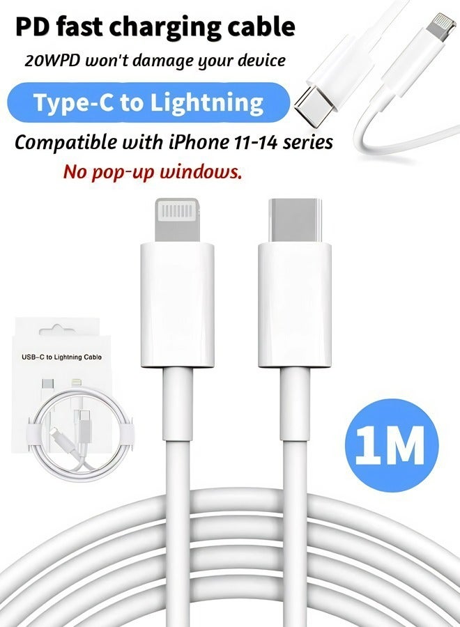 This best-selling USB-C to Lightning data cable is a 1-meter fast charging cable suitable for iPhone 11-14/iPad, etc., and compatible with various scenarios such as home/car/office. - Image 1