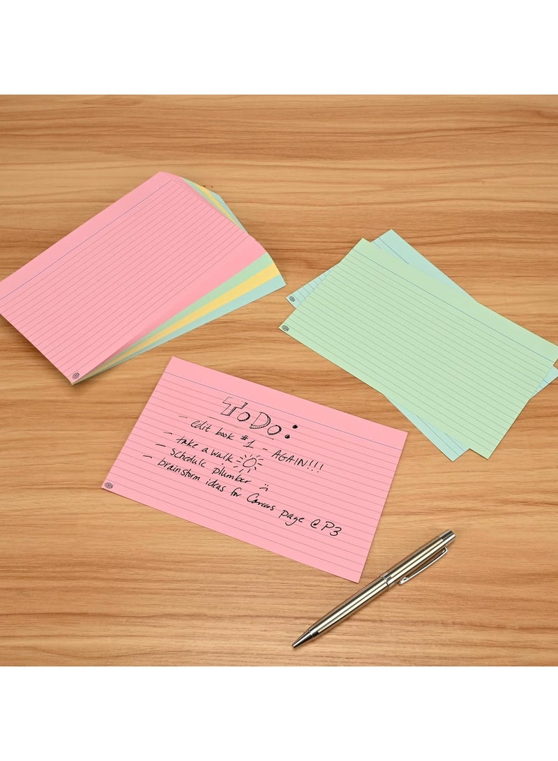 FIS® Ruled Record Cards or Index Cards, Size:8"x5" Inches (203x127mm), Two Sides Single Ruled, 180gsm, 100 Sheets Per Packet,Packet of 3 Pieces, 4 Assorted Colors-FSIC85-1804C-3 - Image 3