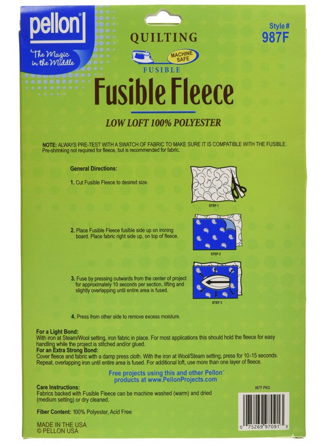 Pellon White Fusible Fleece 22" x 36" Packages, Pack 1 - Image 2