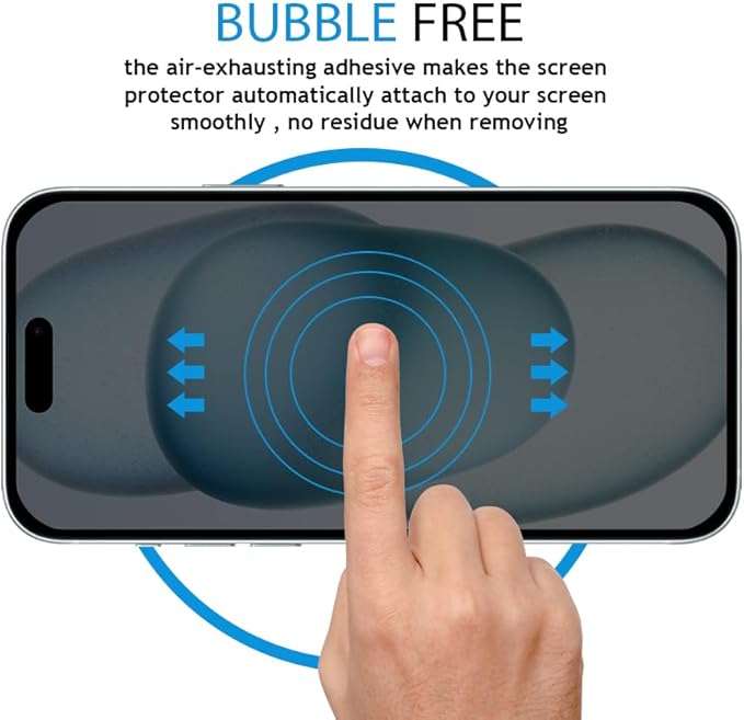 Privacy Screen Protector for iPhone 15, Anti-Spy 9H Tempered Glass, Case Friendly, Bubble-Free, HD Clear, Scratch Resistant Screen Guard - Image 4