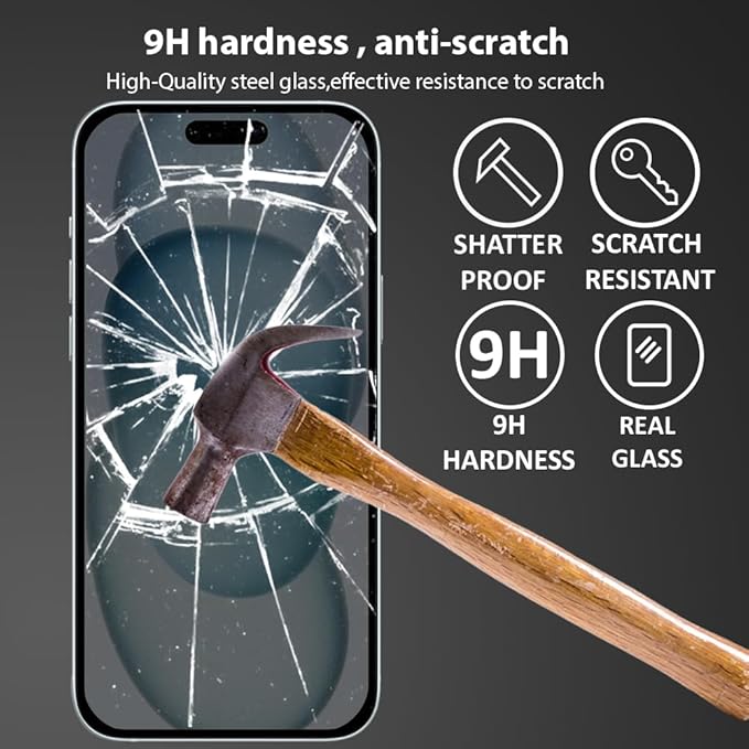 Privacy Screen Protector for iPhone 15, Anti-Spy 9H Tempered Glass, Case Friendly, Bubble-Free, HD Clear, Scratch Resistant Screen Guard - Image 5