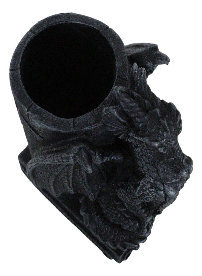 Ebros Gift Ebros Medieval Fantasy Smaug Dragon Stationery Holder Statue Gothic Dragons Organizer Office Desktop Pen Pencil Holder Figurine 4.75" Tall Gothic Gargoyle Sentry - Image 4