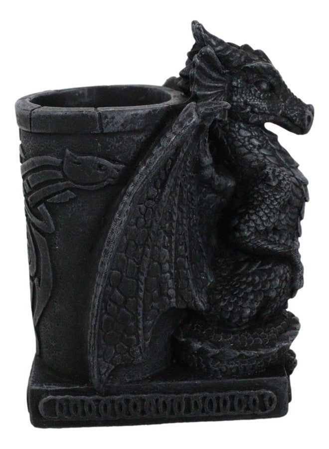 Ebros Gift Ebros Medieval Fantasy Smaug Dragon Stationery Holder Statue Gothic Dragons Organizer Office Desktop Pen Pencil Holder Figurine 4.75" Tall Gothic Gargoyle Sentry - Image 5