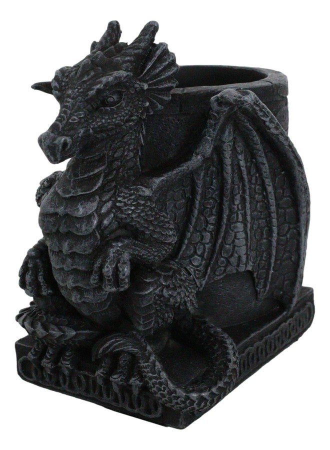 Ebros Gift Ebros Medieval Fantasy Smaug Dragon Stationery Holder Statue Gothic Dragons Organizer Office Desktop Pen Pencil Holder Figurine 4.75" Tall Gothic Gargoyle Sentry - Image 3