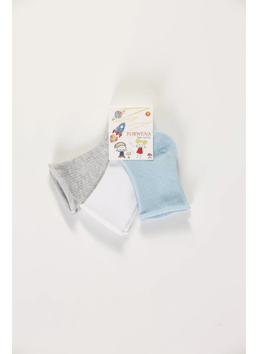 فوروينا Baby Socks 3 Pack Baby Colorful Cotton Elastic Seamless Socks