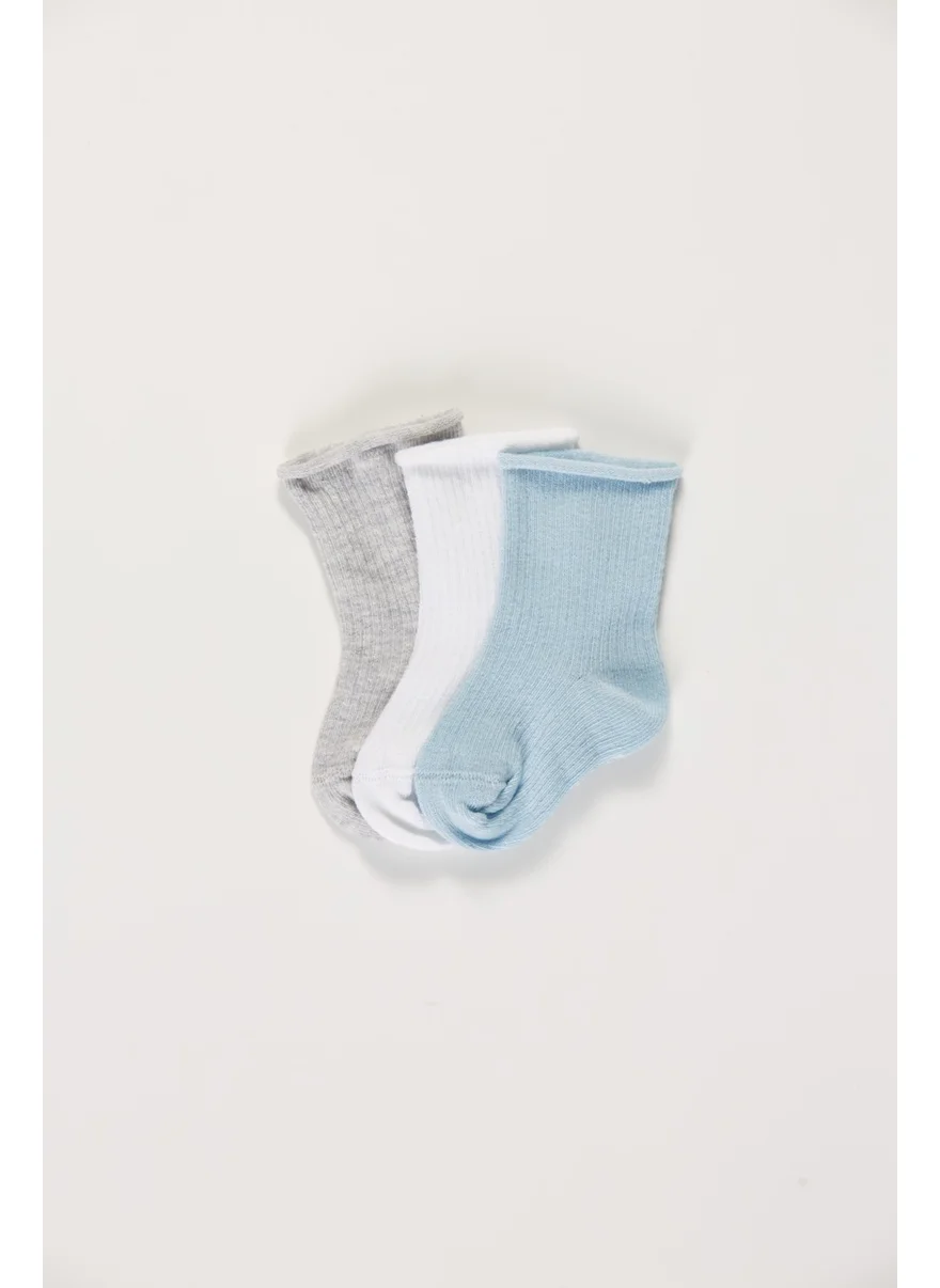 فوروينا Baby Socks 3 Pack Baby Colorful Cotton Elastic Seamless Socks
