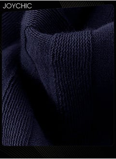 Joychic Men Spring and Autumn Pajama Bottom Double-side Pure Cotton Skin-friendly Sleep Trousers Loose and Comfortable Home Pants with Pockets Dark Blue  - Image 3