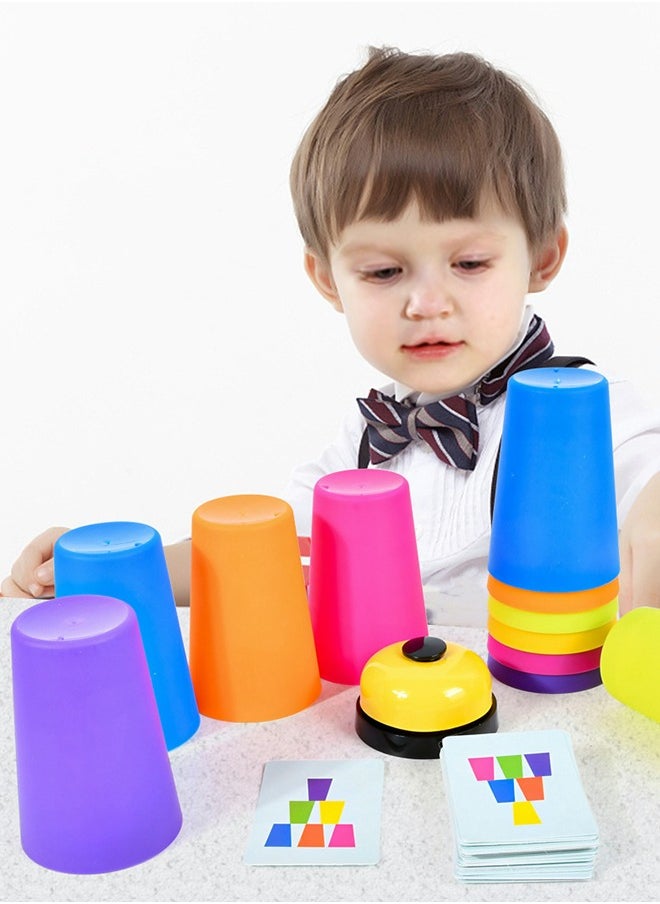 GROIC - Cup Stacking Battle, Cup Stacking Game, Fast Stacking Cup Set, Speed Training Game, Children's Competitive Game Set, Logical Thinking Exercise, Educational Early Education Toys - Image 1
